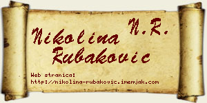 Nikolina Rubaković vizit kartica